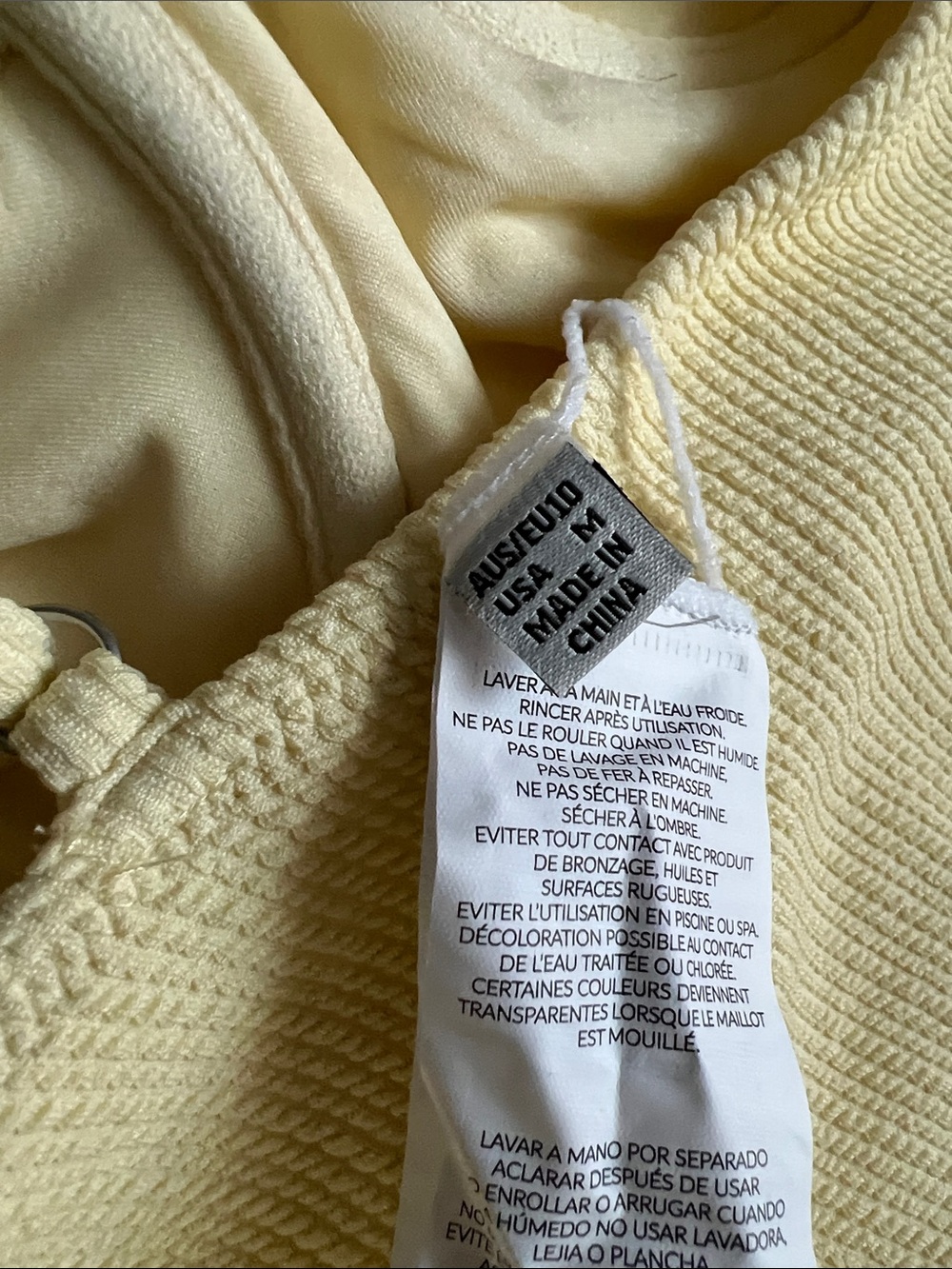 Rhythm. Ribbed One-Piece Swimsuit in Pale Yellow - Picture 6 of 6